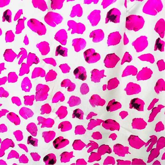 THE LIMITED Pink Off White Leopard Satin Sheath Dress 3/4 Sleeve Size 4 - Picture 8 of 14